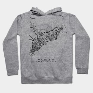 PANAMA CITY PANAMA BLACK CITY STREET MAP ART Hoodie